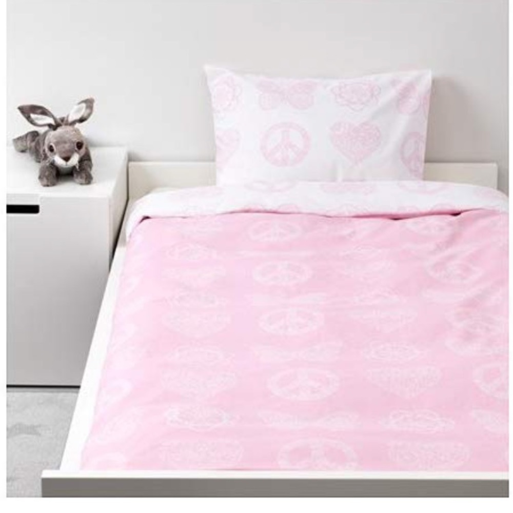 IKEA twin duvet cover pink and white - NWT